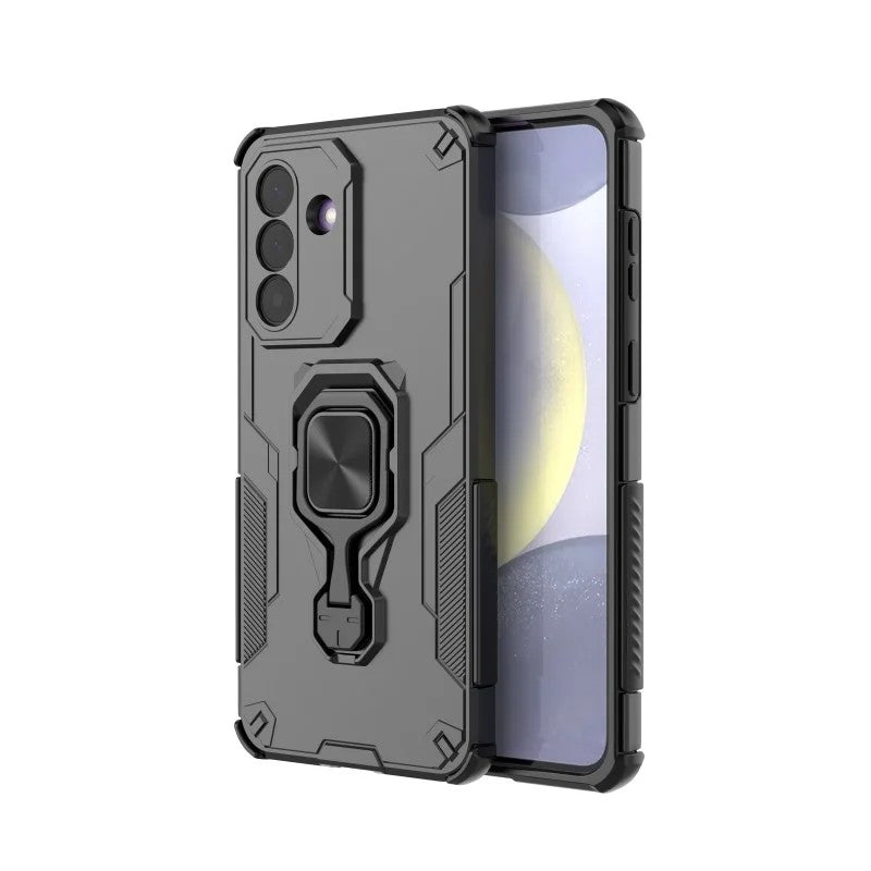 WANLONFENG for Samsung Galaxy A27 5G Phone Case PC TPU Back Cover Kickstand with Tempered Glass
