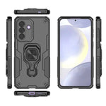 WANLONFENG for Samsung Galaxy A27 5G Phone Case PC TPU Back Cover Kickstand with Tempered Glass