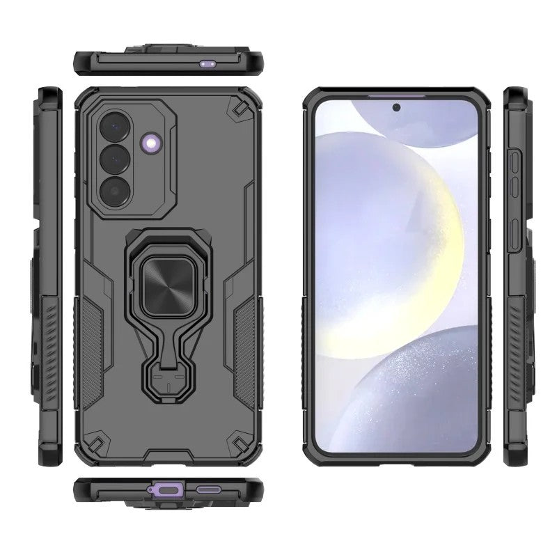 WANLONFENG for Samsung Galaxy A27 5G Phone Case PC TPU Back Cover Kickstand with Tempered Glass