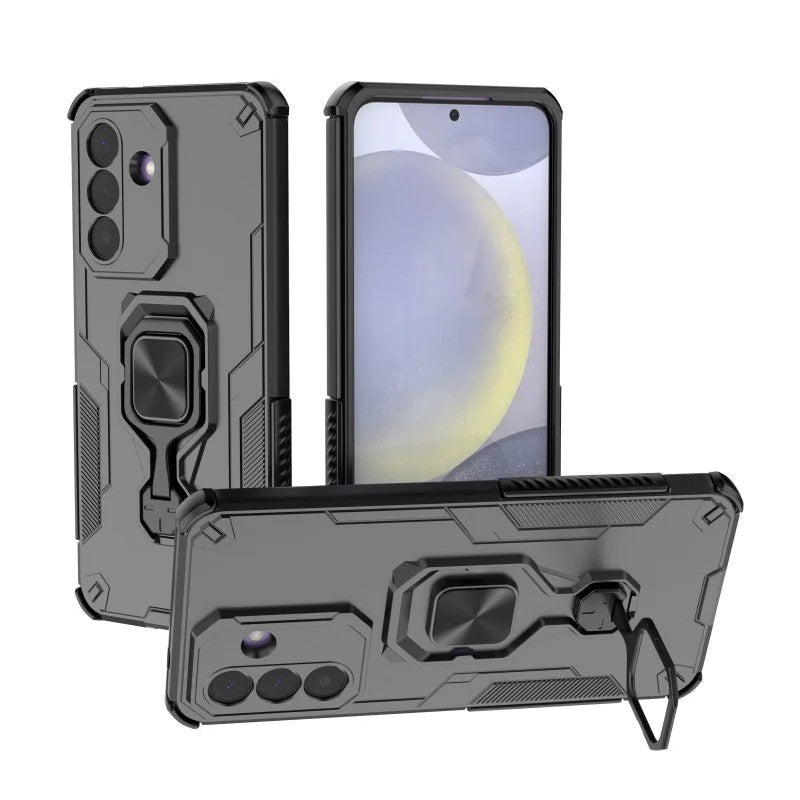 WANLONFENG for Samsung Galaxy A27 5G Phone Case PC TPU Back Cover Kickstand with Tempered Glass