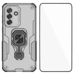 WANLONFENG for Samsung Galaxy A27 5G Phone Case PC TPU Back Cover Kickstand with Tempered Glass