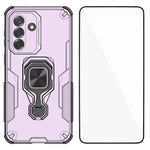 WANLONFENG for Samsung Galaxy A27 5G Phone Case PC TPU Back Cover Kickstand with Tempered Glass