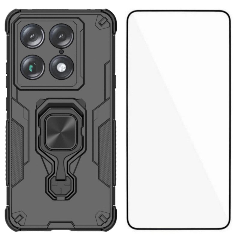 WANLONFENG-mobilcover til Motorola Signature 5G / Motorola Moto X70 Air Pro 5G, PC- og TPU-bagside med stativ og hærdet glas
