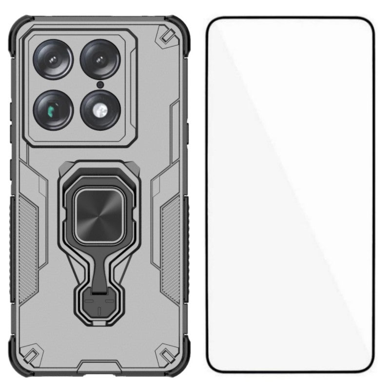 WANLONFENG-mobilcover til Motorola Signature 5G / Motorola Moto X70 Air Pro 5G, PC- og TPU-bagside med stativ og hærdet glas