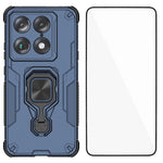 WANLONFENG-mobilcover til Motorola Signature 5G / Motorola Moto X70 Air Pro 5G, PC- og TPU-bagside med stativ og hærdet glas