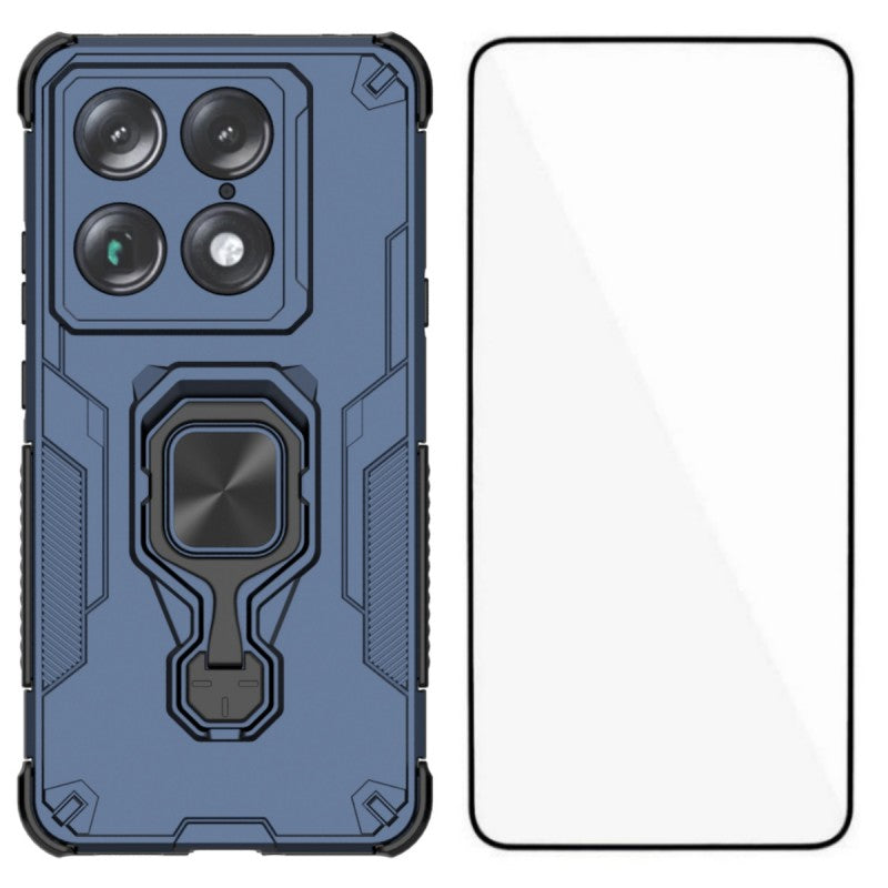 WANLONFENG-mobilcover til Motorola Signature 5G / Motorola Moto X70 Air Pro 5G, PC- og TPU-bagside med stativ og hærdet glas