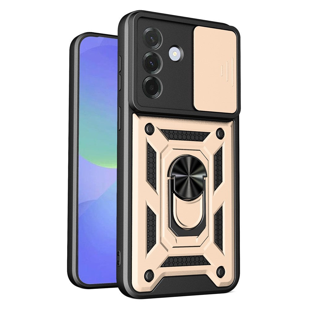 For Samsung Galaxy A27 5G Case with Slide Camera Lid PC + TPU Kickstand Phone Cover