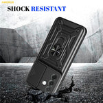 AMORUS For Samsung Galaxy A27 5G Case Kickstand PC + TPU Phone Cover with Camera Lens Slider
