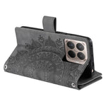For Xiaomi 17T Wallet Case Mandala Flower Pattern PU Leather Phone Cover with Wrist Strap