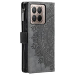 For Xiaomi 17T Wallet Case Mandala Flower Pattern PU Leather Phone Cover with Wrist Strap