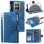 For Xiaomi 17T Wallet Case Mandala Flower Pattern PU Leather Phone Cover with Wrist Strap