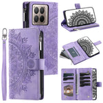 For Xiaomi 17T Wallet Case Mandala Flower Pattern PU Leather Phone Cover with Wrist Strap