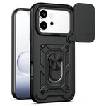For Honor 600 5G Case with Slide Camera Lid PC + TPU Kickstand Phone Cover
