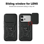 For Honor 600 5G Case with Slide Camera Lid PC + TPU Kickstand Phone Cover