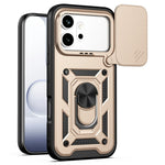 For Honor 600 5G Case with Slide Camera Lid PC + TPU Kickstand Phone Cover