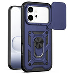 For Honor 600 5G Case with Slide Camera Lid PC + TPU Kickstand Phone Cover