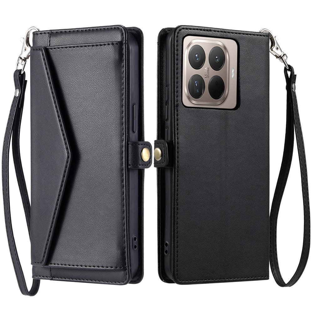 For Xiaomi 17T Leather Case with Wrist Strap Wallet Stand Phone Cover