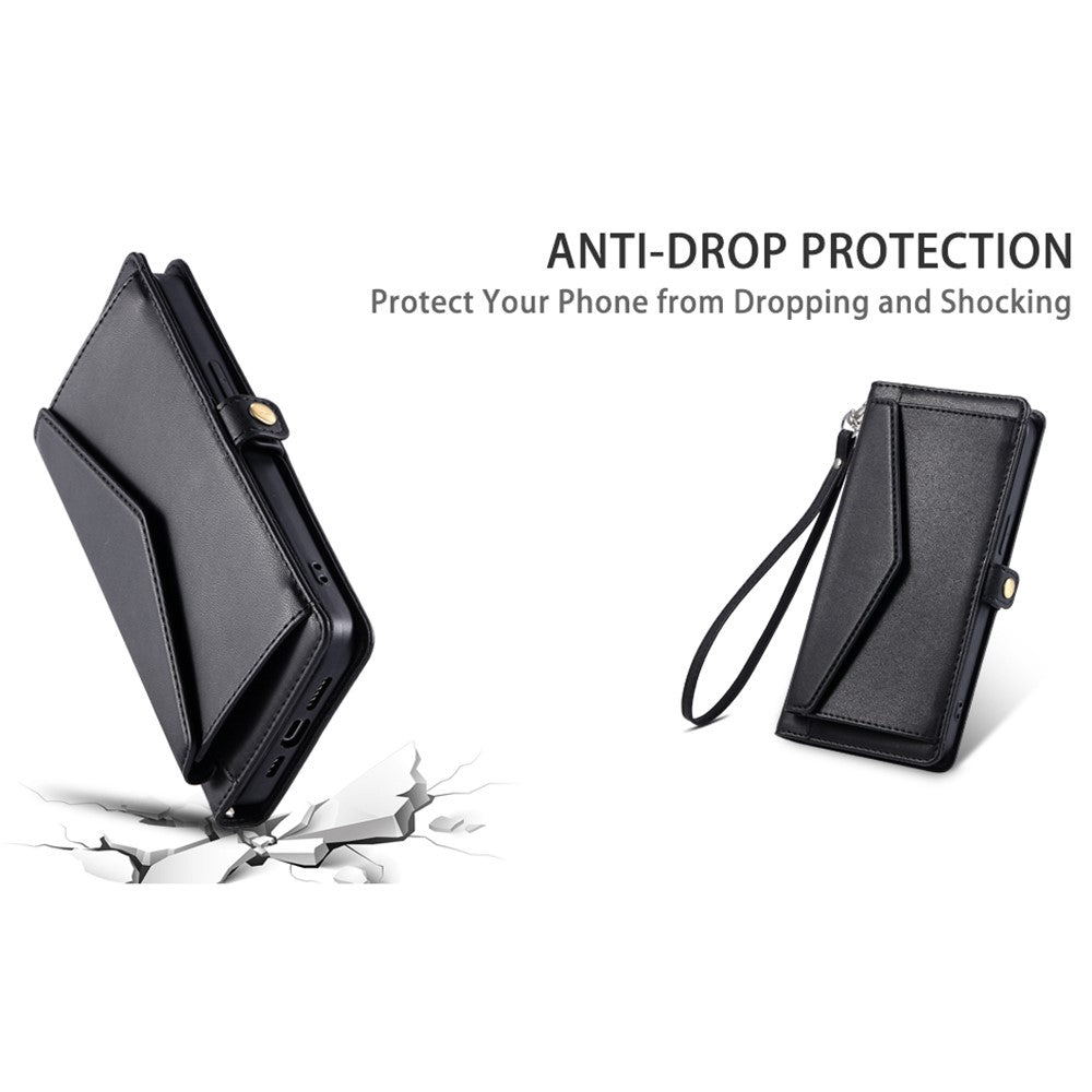 For Xiaomi 17T Leather Case with Wrist Strap Wallet Stand Phone Cover