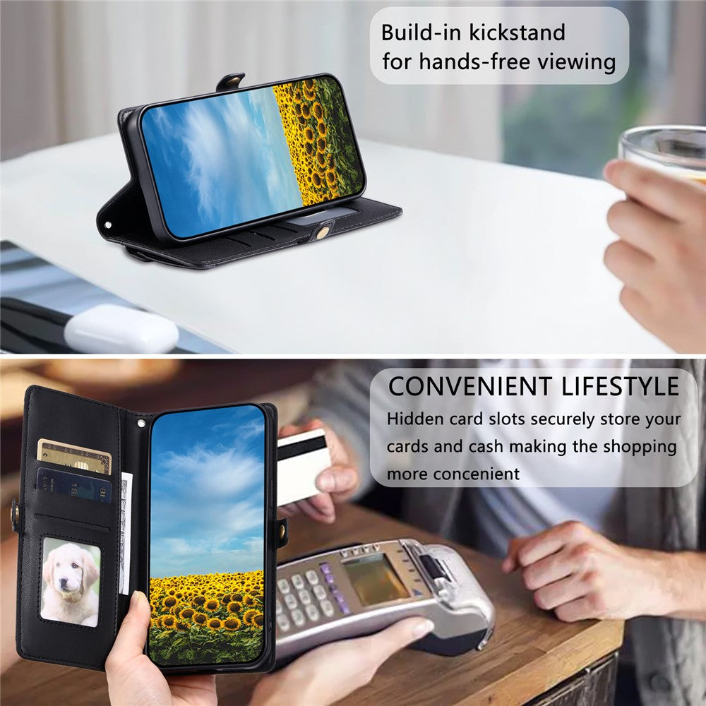 For Xiaomi 17T Leather Case with Wrist Strap Wallet Stand Phone Cover