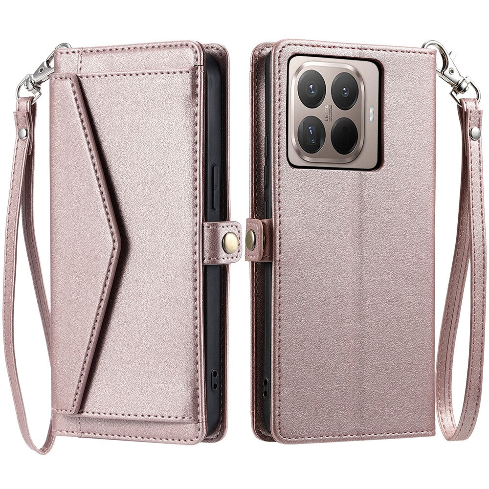 For Xiaomi 17T Leather Case with Wrist Strap Wallet Stand Phone Cover