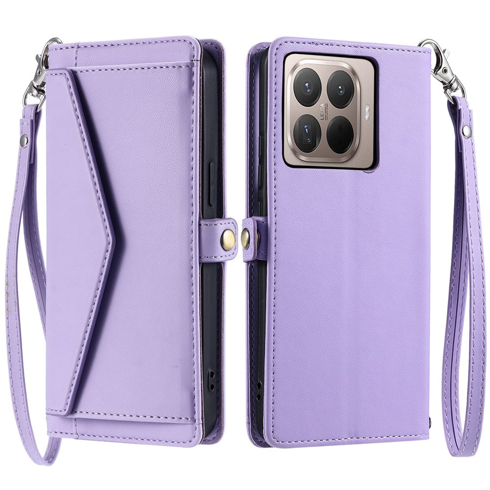 For Xiaomi 17T Leather Case with Wrist Strap Wallet Stand Phone Cover