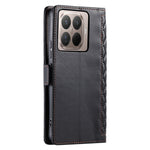 For Xiaomi 17T Pro Leather Case Rhombus Texture Wallet Stand Phone Cover with Wrist Strap