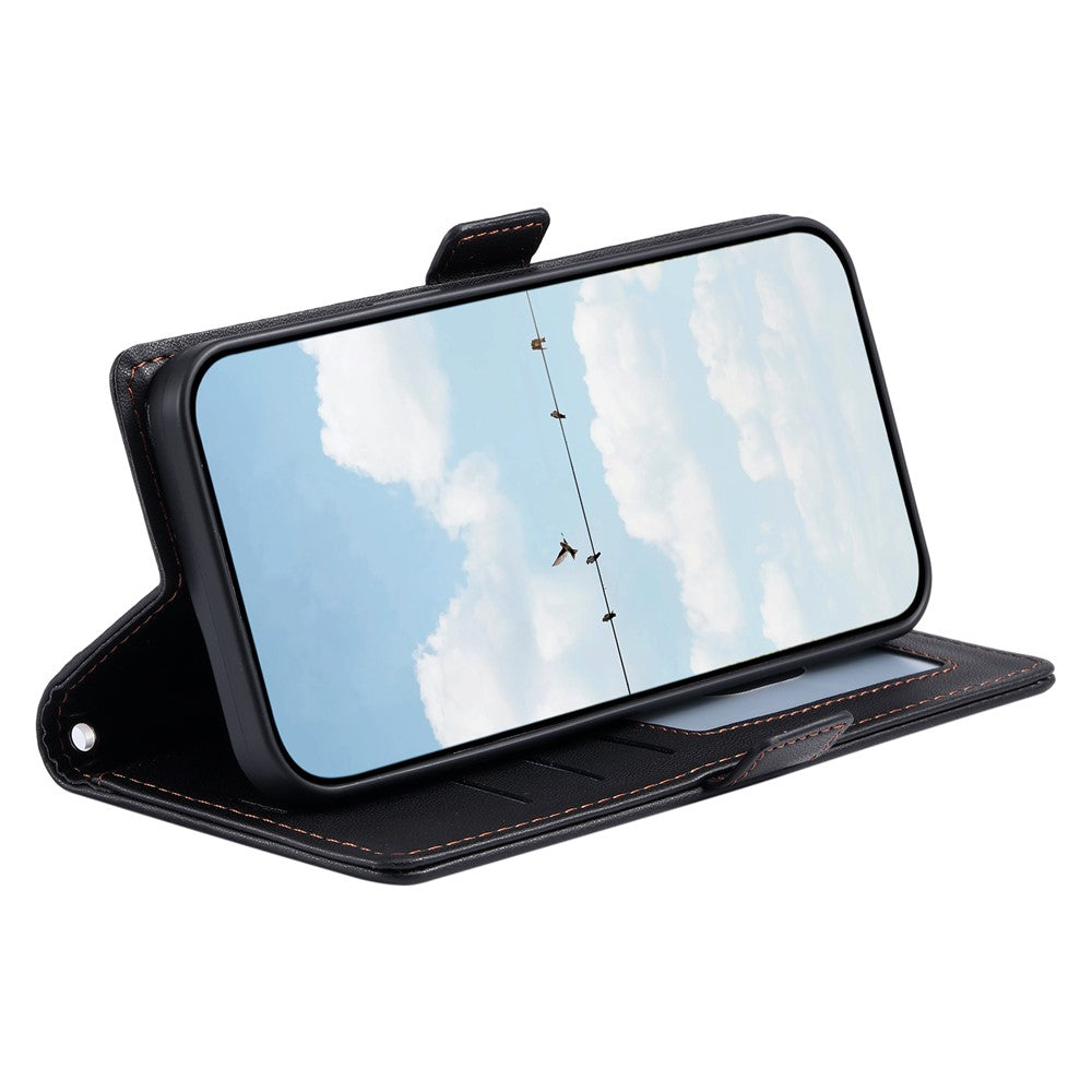 For Xiaomi 17T Pro Leather Case Rhombus Texture Wallet Stand Phone Cover with Wrist Strap