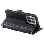 For Xiaomi 17T Pro Leather Case Rhombus Texture Wallet Stand Phone Cover with Wrist Strap