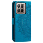 For Xiaomi 17T Stand Case Imprinted Totem PU Leather Wallet Phone Cover with Wrist Strap