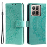 For Xiaomi 17T Stand Case Imprinted Totem PU Leather Wallet Phone Cover with Wrist Strap