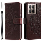 For Xiaomi 17T Stand Case Imprinted Totem PU Leather Wallet Phone Cover with Wrist Strap