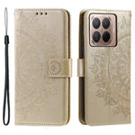 For Xiaomi 17T Stand Case Imprinted Totem PU Leather Wallet Phone Cover with Wrist Strap