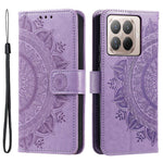 For Xiaomi 17T Stand Case Imprinted Totem PU Leather Wallet Phone Cover with Wrist Strap