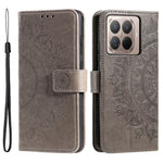 For Xiaomi 17T Stand Case Imprinted Totem PU Leather Wallet Phone Cover with Wrist Strap