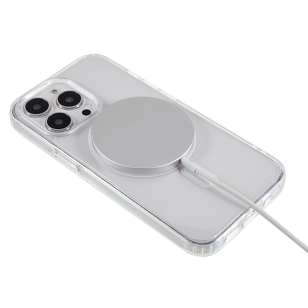 Magnetic Case for iPhone 13 Pro Max 6.7 inch, Hard Acrylic Soft TPU Transparent Phone Cover Compatible with MagSafe
