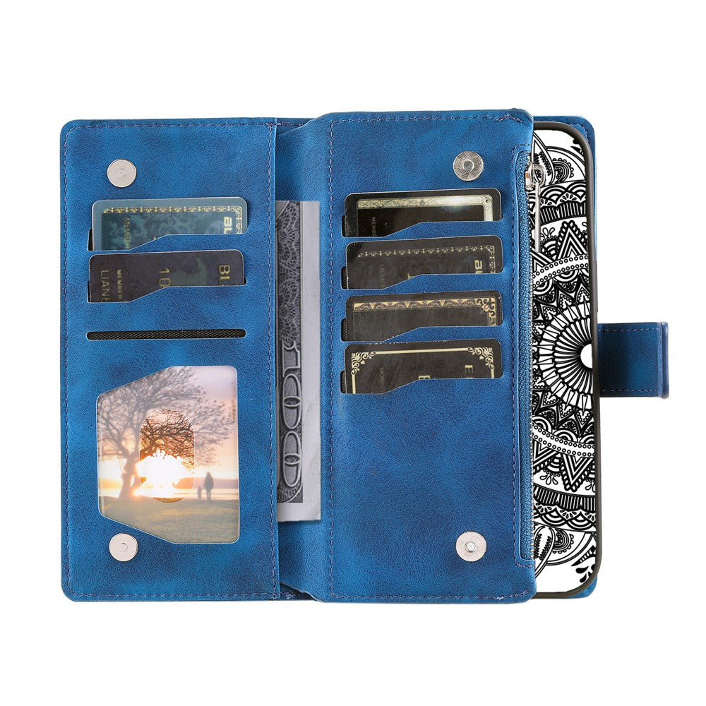 For Xiaomi 17T Pro Wallet Case Mandala Flower Pattern PU Leather Phone Cover with Wrist Strap