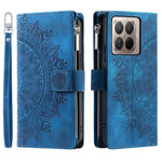 For Xiaomi 17T Pro Wallet Case Mandala Flower Pattern PU Leather Phone Cover with Wrist Strap