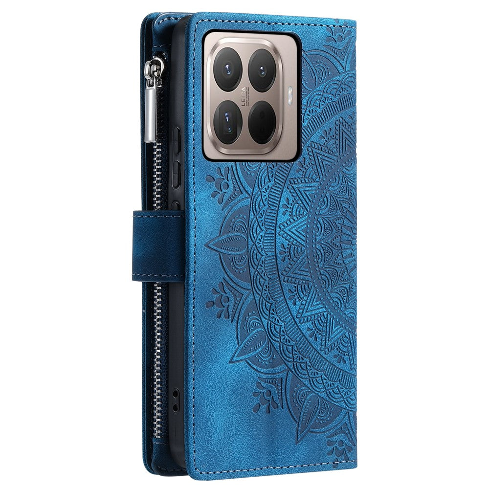 For Xiaomi 17T Pro Wallet Case Mandala Flower Pattern PU Leather Phone Cover with Wrist Strap