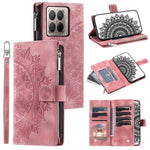 For Xiaomi 17T Pro Wallet Case Mandala Flower Pattern PU Leather Phone Cover with Wrist Strap