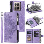 For Xiaomi 17T Pro Wallet Case Mandala Flower Pattern PU Leather Phone Cover with Wrist Strap