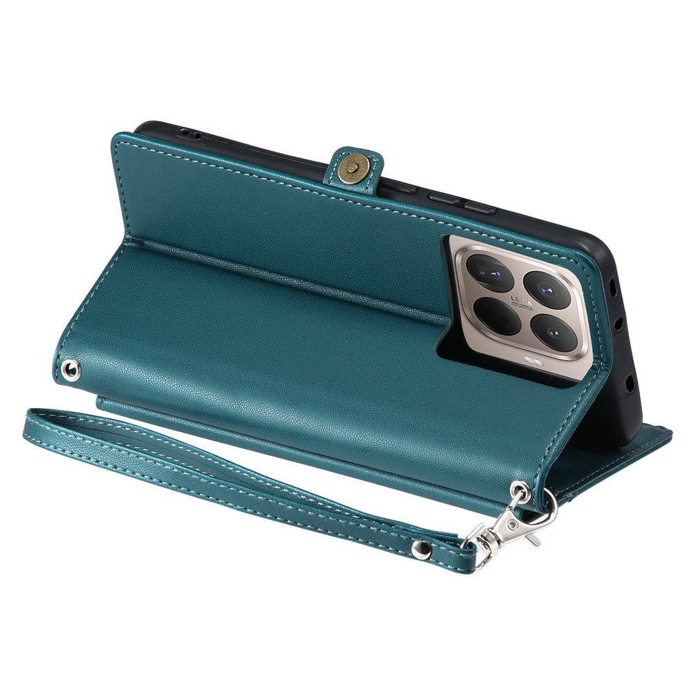 For Xiaomi 17T Pro Leather Case with Wrist Strap Wallet Stand Phone Cover