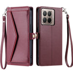 For Xiaomi 17T Pro Leather Case with Wrist Strap Wallet Stand Phone Cover