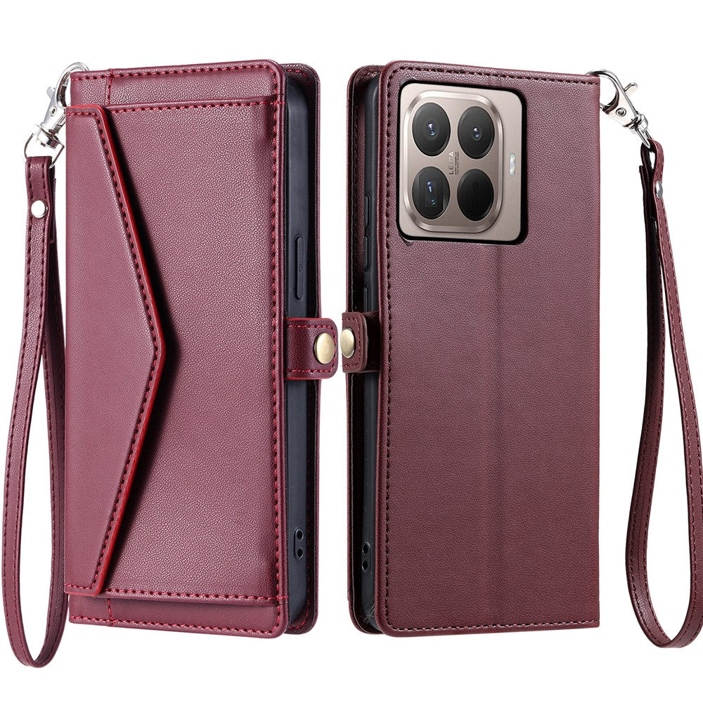 For Xiaomi 17T Pro Leather Case with Wrist Strap Wallet Stand Phone Cover