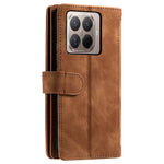 For Xiaomi 17T Pro Case 9 Card Slots Zipper Wallet PU Leather Phone Cover with Wrist Strap