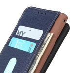 KHAZNEH For Honor 600 5G  /  600 Pro 5G Wallet Case Litchi Texture Genuine Cow Leather Flip Phone Cover