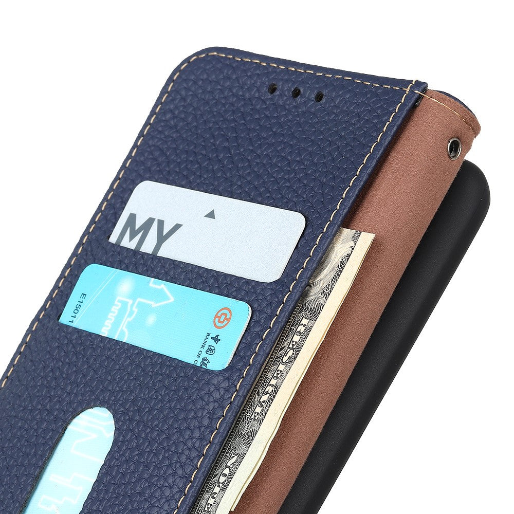 KHAZNEH For Honor 600 5G  /  600 Pro 5G Wallet Case Litchi Texture Genuine Cow Leather Flip Phone Cover