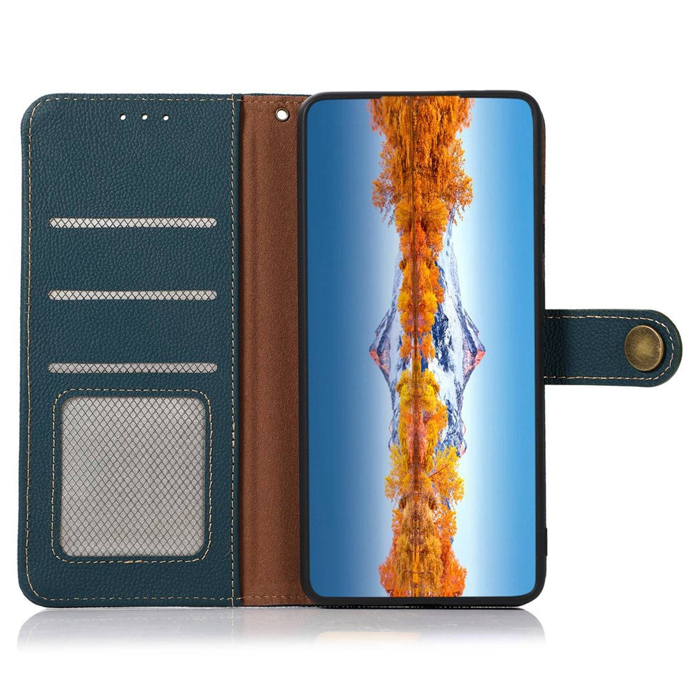 KHAZNEH for Xiaomi 17T Case Genuine Cow Leather RFID Blocking Wallet Phone Cover