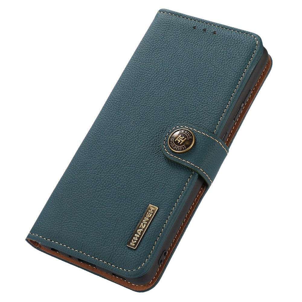 KHAZNEH for Xiaomi 17T Case Genuine Cow Leather RFID Blocking Wallet Phone Cover