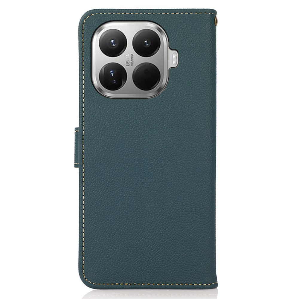 KHAZNEH for Xiaomi 17T Case Genuine Cow Leather RFID Blocking Wallet Phone Cover
