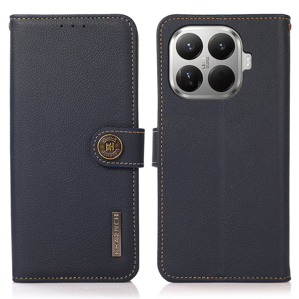 KHAZNEH for Xiaomi 17T Case Genuine Cow Leather RFID Blocking Wallet Phone Cover